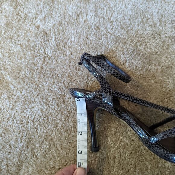 zigisoho brown strappy faux snakeskin high heel sandals sz 7 euc - Picture 5 of 7